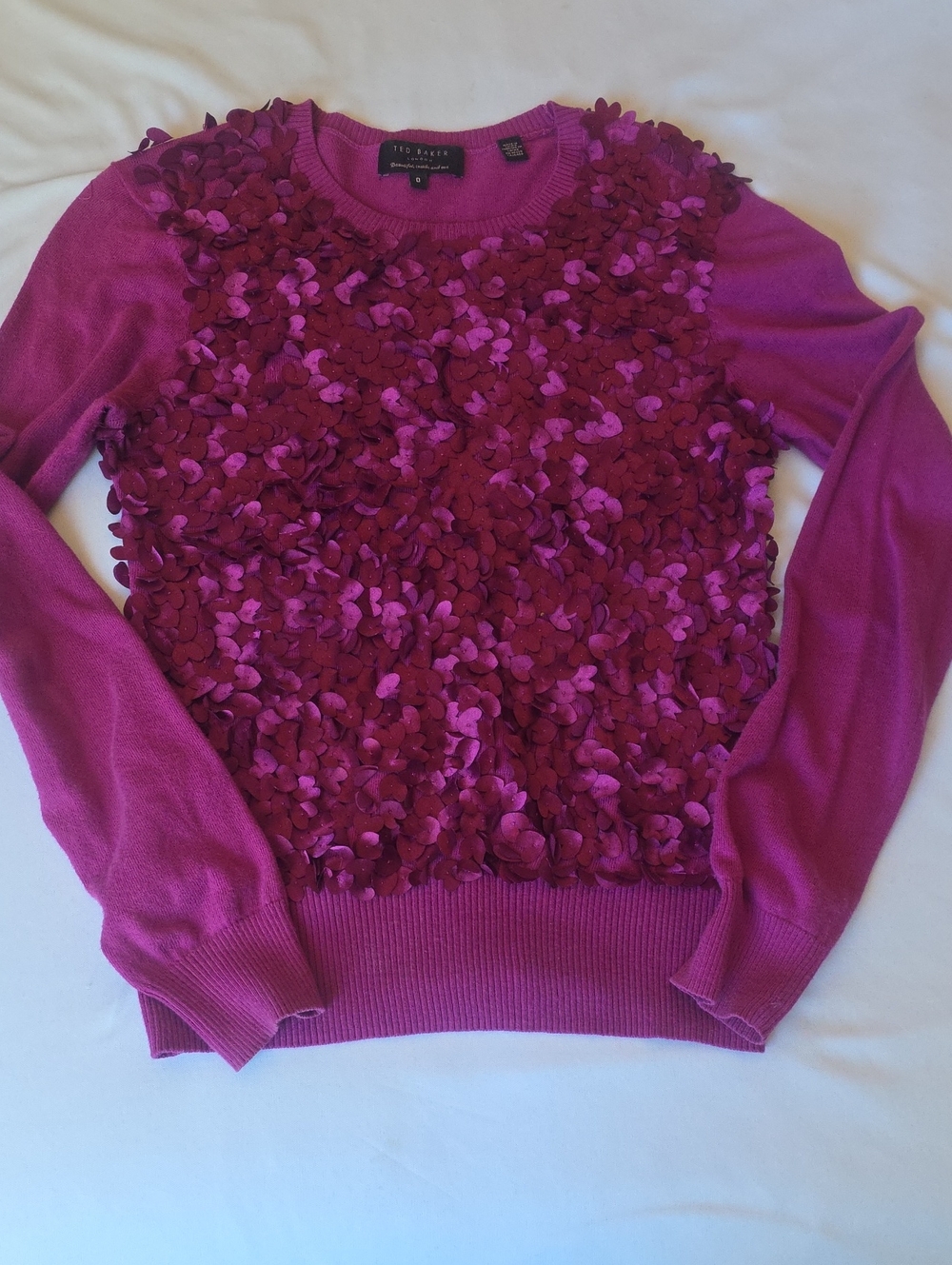 Ted Baker Pink Floral-Appliqué Women's Sweater